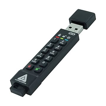 Apricorn AegisSecure Key 3NX 暗証番号対応USBメモリー 8GB ASK3-NX-8GB 1個