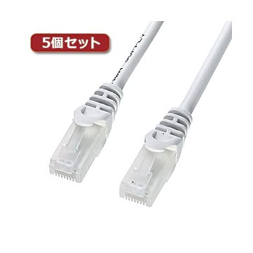 5個セット サンワサプライ ツメ折れ防止CAT5eLANケーブル LA-Y5TS-15X5
