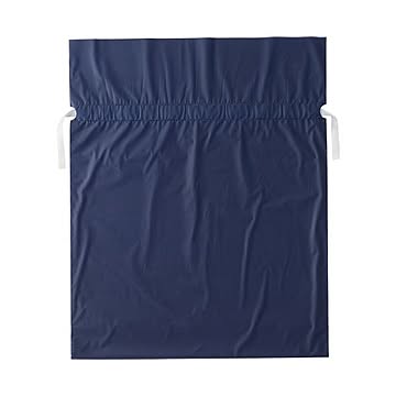 （まとめ）店研創意 ストア・エキスプレス梨地リボン付ギフトバッグ ネイビー 45cm 1パック（20枚）【×5セット】