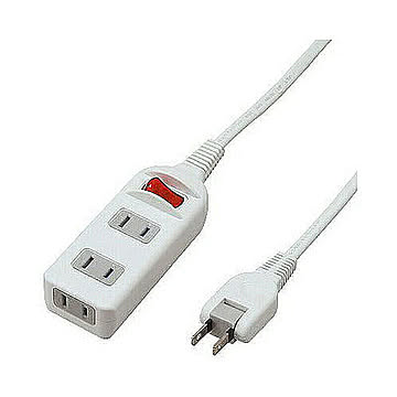 YAZAWA 耐トラシャッター 集中スイッチ付タップ3個口 Y02S313WH 管理No. 4966307281077