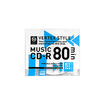 VERTEX CD-R(Audio) 80分 5P 5CDRA.80VX.WP 管理No. 4512254004575