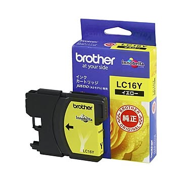 （まとめ） ブラザー BROTHER インクカートリッジ イエロー 大容量 LC16Y 1個 【×3セット】