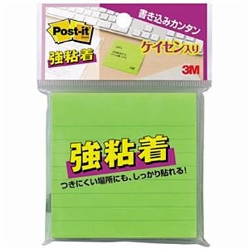 （まとめ） 3M ポストイット 強粘着ノート ラインノート 75×75mm ライム 630SS-LI 1冊 【×15セット】