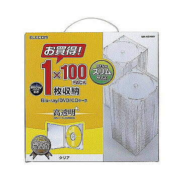 エレコム　Blu-ray/DVD/CDケース(スリム/PS/1枚収納)　CCD-JSCS100CR 管理No. 4953103400221