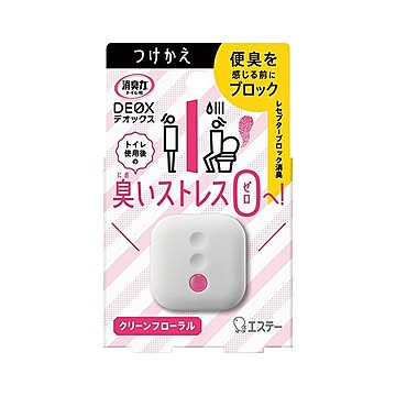 （まとめ） エステー 消臭力DEOX トイレ用 つけ替え用 クリーンフローラル 置き型タイプ 【×10セット】