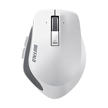 （まとめ）バッファロー 無線 BlueLEDプレミアムフィットマウス Mサイズ ホワイト BSMBW500MWH 1個【×2セット】