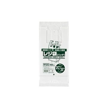 省資源レジ袋東20西35号100枚入HD半透明RF20 （60袋×5ケース）合計300袋セット 38-390