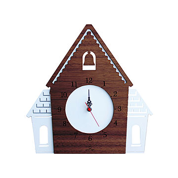 時計 壁掛け 壁掛け時計 日本製 木製 家型 北欧 アナログ キッズ 子供 リビング DOUWA house W 一人暮らし