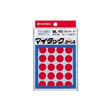 （まとめ） ニチバン カラーラベル 一般用 ML-161 一般用（単色） 16mm径 ML-1611 赤 1P入 【×10セット】