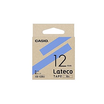 （まとめ） カシオ ラベルライター Lateco 詰め替え用テープ 12mm 青テープ 黒文字 【×5セット】