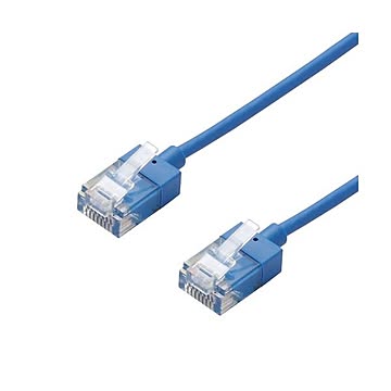 （まとめ） エレコム LANケーブル／CAT6A／スーパースリム／15m／ブルー LD-GPASS／BU15 【×2セット】