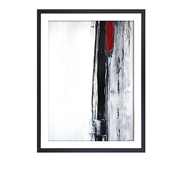 Abstract Art Black and White Abstract Art Painting アートポスター（フレーム付き） m13049