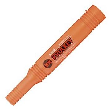(まとめ) 三菱鉛筆 水性マーカー プロッキー 詰め替えタイプ 太字角芯+細字丸芯 蛍光橙 PM150TRK.4 1本 【×40セット】