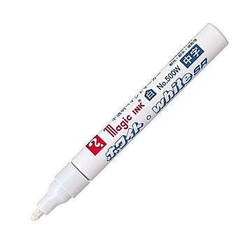 (まとめ) 寺西化学 油性ペイントマーカー マジックインキ ホワイト・white SR No.500W(中字) M500W 1本  【×100セット】