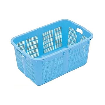 【5個セット】プラスケット/網目ボックス 【金具付き】 ブルー スタッキング金具使用時：段積み可【代引不可】
