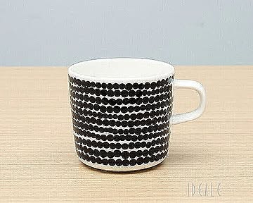 マリメッコ シイルトラプータルハ コーヒーカップ 200mｌ ホワイト/ブラック marimekko SIIRTOLAPUUTARHA