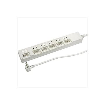 (まとめ)YAZAWA 個別スイッチ付節電タップ Y02662WH×3セット