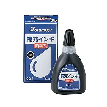 (まとめ) シヤチハタ Xスタンパー 補充インキ顔料系全般用 60ml 黒 XLR-60N 1個 【×10セット】