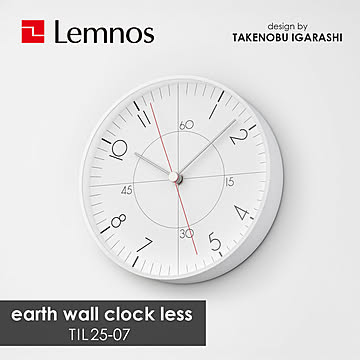 Lemnos レムノス earth wall clock less アースウォールクロックレス TIL25-07 掛時計 デザイン 五十嵐 威暢 スイーブセコンド