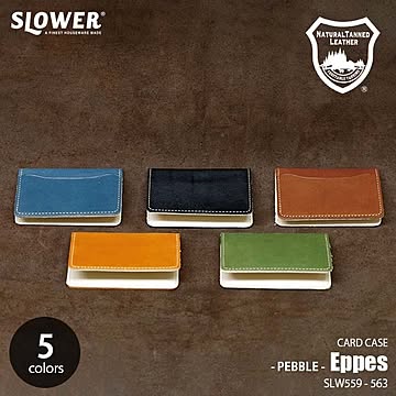 SLOWER スロウワー PEBBLE SLIM CARD CASE  Eppes ぺブル カードケース 「エペス」 名刺入れ カード収納 栃木レザー 本革 日本製 名刺約30枚収納
