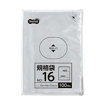 (まとめ) TANOSEE 規格袋 16号0.02×340×480mm 1セット（1000枚：100枚×10パック）  【×5セット】