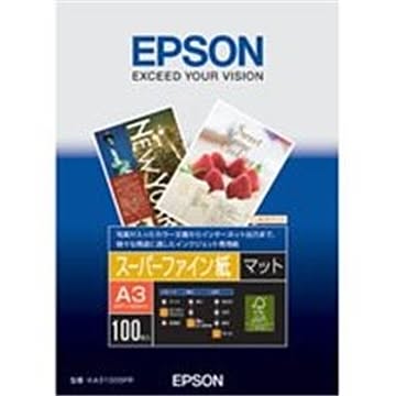 （まとめ）エプソン EPSON スーパーファイン紙 KA3100SFR A3 100枚×3セット