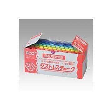 （まとめ） 日本理化学 ダストレス・蛍光チョーク 学校用蛍光チョーク DCK-72-6C 赤 黄 橙 青 緑 紫各12本 72本入 【×2セット】