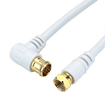 アンテナケーブル 0.5m ホワイト L字差込式/ネジ式コネクタ AC05-445WH 管理No. 4533115064453