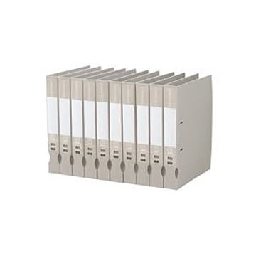 （まとめ） TANOSEE Dリングファイル（再生PP表紙） A4タテ 2穴 300枚収容 背幅43mm グレー 1セット（10冊） 【×2セット】