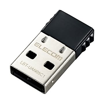 エレコム Bluetooth USBアダプタ/PC用/小型/Ver4.0/Class1/forWin10/ブラック LBT-UAN05C1
