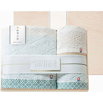 和布小紋 タオルセット 国産木箱入 B8122550