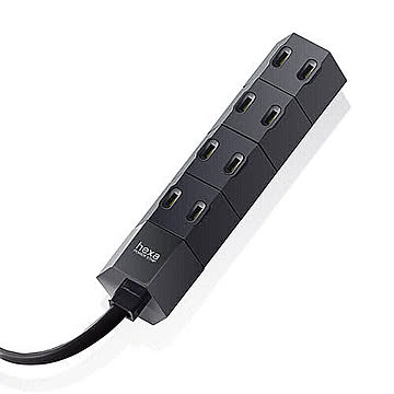 エレコム デザインタップ/hexa/回転/4個口/1.0m/ブラック T-HX7-2410BK 管理No. 4953103345959