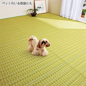 い草風 ラグマット/絨毯 【グリーン】 洗える 日本製 折りたたみ収納可 〔リビング〕
