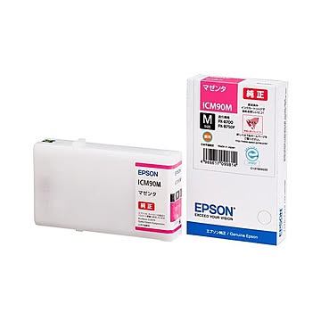 （まとめ） エプソン EPSON インクカートリッジ マゼンタ Mサイズ ICM90M 1個 【×3セット】