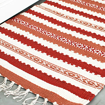 玄関マット ネイティブボーダー 50×80cm インド綿100％ 