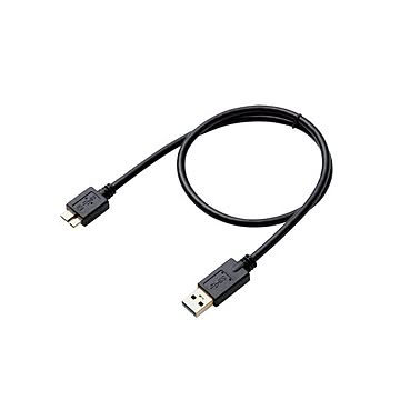 （まとめ） エレコム USB3.0ケーブル/A-microBタイプ/AV売場用/0.5m/ブラック DH-AMB3N05BK 【×2セット】