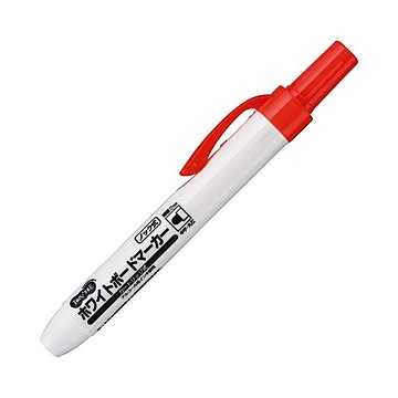(まとめ) TANOSEE ノック式ホワイトボードマーカー カートリッジタイプ 中字丸芯 赤 1本  【×100セット】