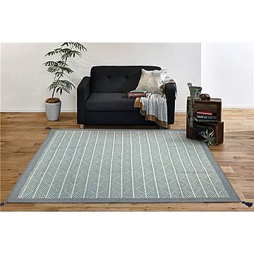インド綿 ラグマット 130×185cm ネイビー 長方形