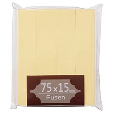 （まとめ） TANOSEE ふせん 75×15mm クリーム 1パック（4冊） 【×20セット】