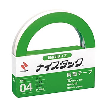 (まとめ) ニチバン ナイスタック 両面テープ超強力タイプ 大巻 15mm×2m NW-U15 1巻  【×30セット】