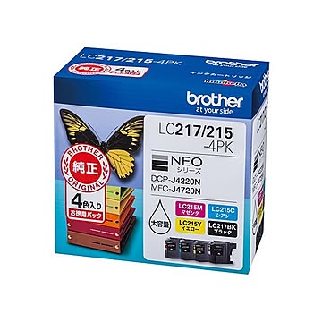 ブラザーインクカートリッジ 4色パック大容量 LC217／215-4PK