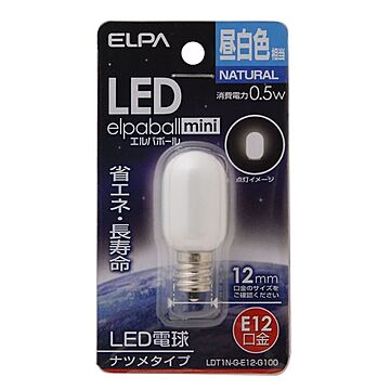 （まとめ） ELPA LEDナツメ球 電球 E12 昼白色 LDT1N-G-E12-G100 【×10セット】