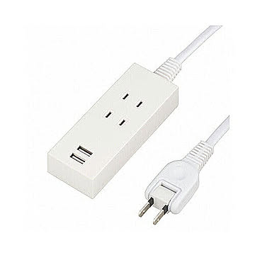 YAZAWA 2AC2USB2.1A1.5mホワイト Y024015WH2U 管理No. 4966307284573