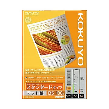（まとめ）コクヨ インクジェットプリンタ用紙スーパーファイングレード スタンダードタイプ B5 KJ-M17B5-100 1冊(100枚) 【×10セット】