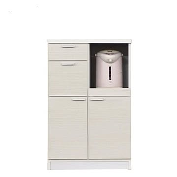 レンジ台 幅59.5cm スライドレール 2口コンセント 米びつ付き 木目柄 日本製 キッチン収納 完成品 台所 インテリア家具【代引不可】