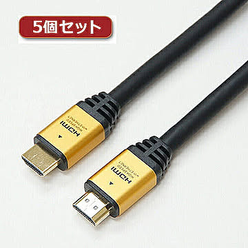 5個セット ハイスピードHDMIケーブル AWG24 HDM150-028GDX5 管理No. 4589452956197