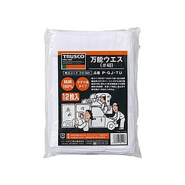 （まとめ）TRUSCO 万能ウエスシートサイズ290×200mm ホワイト P-GJ-TU 1袋（12枚）【×10セット】