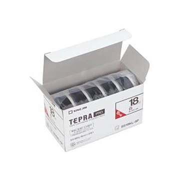 テプラ PROテープカートリッジ 白ラベル「ロングタイプ」 18mm （黒文字） 5個入エコパック