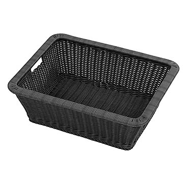 サンフラワーラタン GK127PBK 脱衣カゴ 幅47cm 奥行37cm 高さ16cm 丸洗い 完成品 快適 ウォッシャブル アジアンテイスト 送料込み