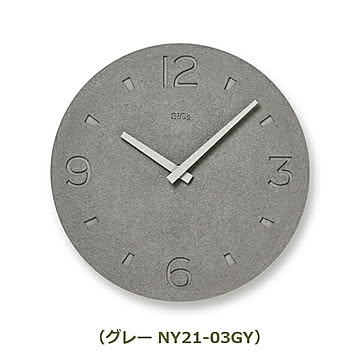 珪藻土の時計　描き落とし　NY-21-03 メトロポリタンギャラリー Lemnos